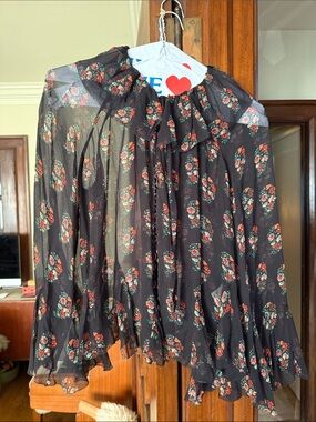DÔEN 100% Silk Sheer Button Blouse